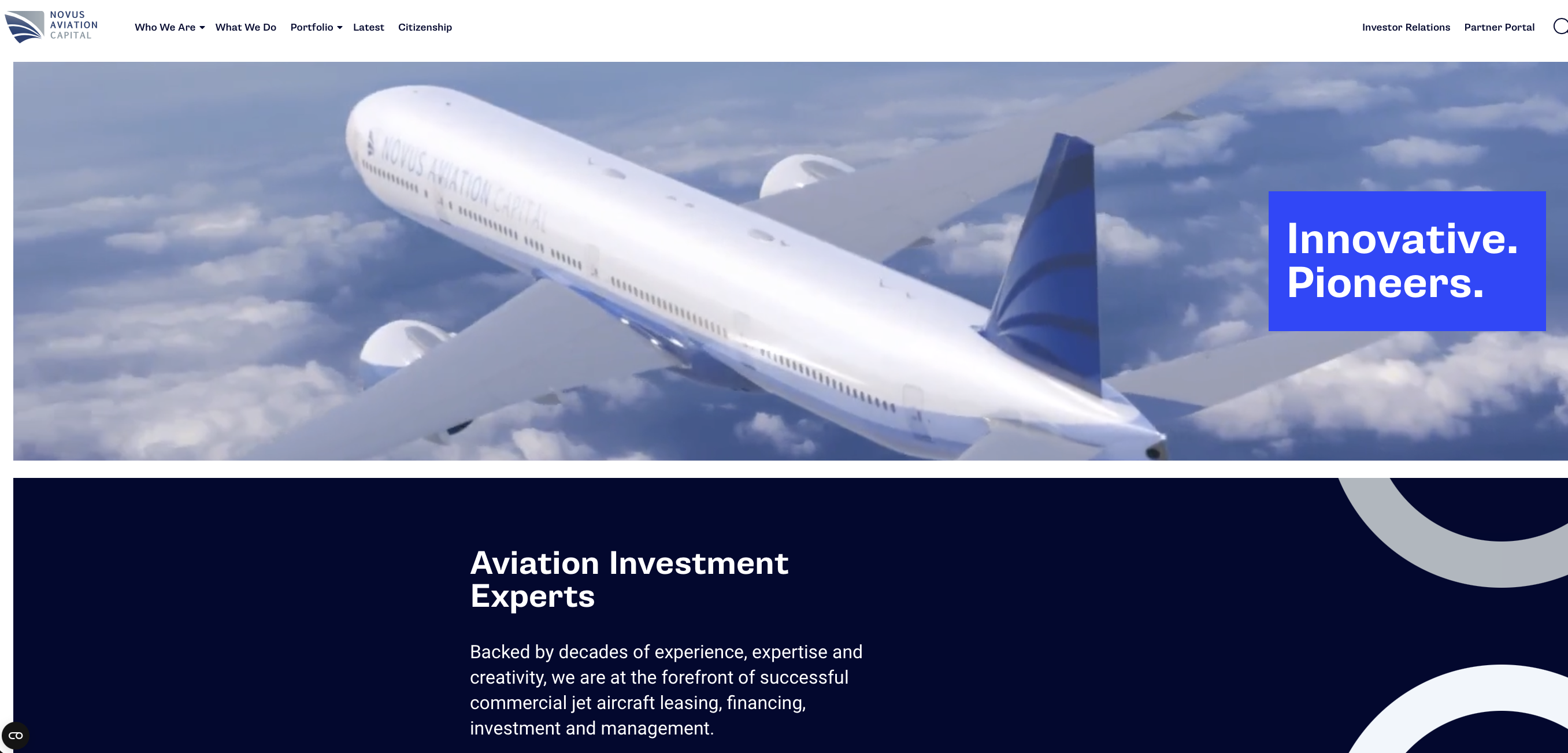 Site web de Novus Aviation Capital